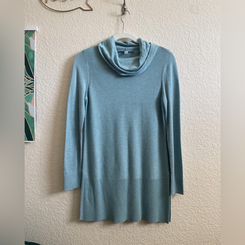 New condition blue cowl neck sweater